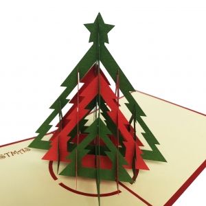 pop-up geometrische kerstboom kaart